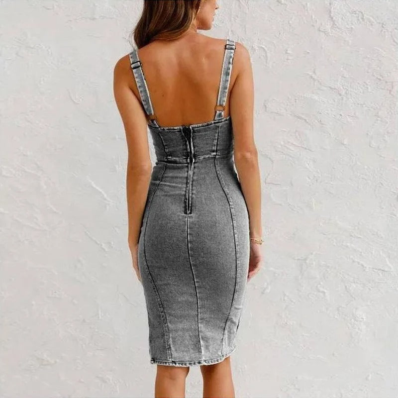 Kafoon - Denim Dress with Adjustable Straps