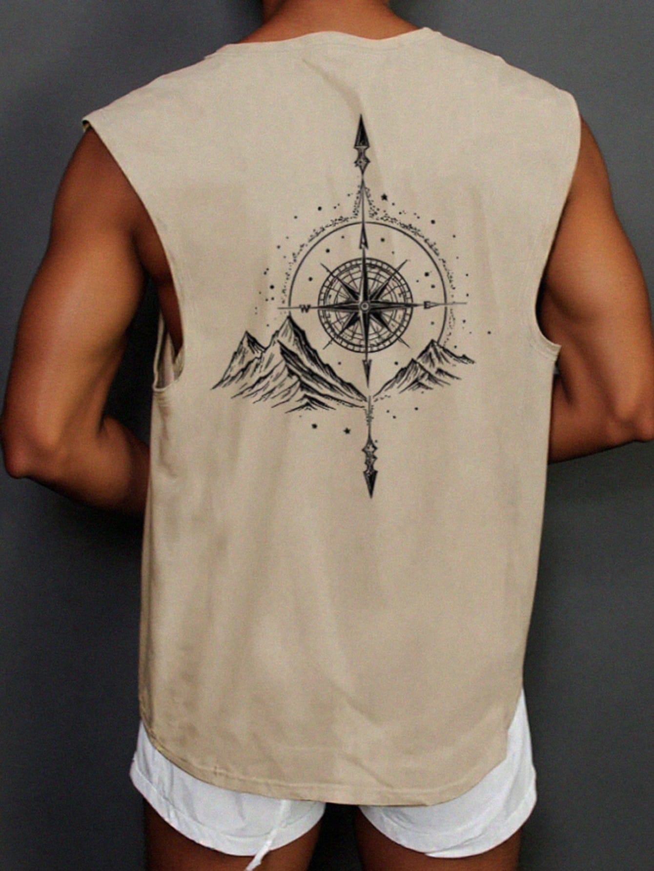 Kafoon - Men's Graphic T-Shirt with Round Neck and Sleeveless, Casual Everyday Wear