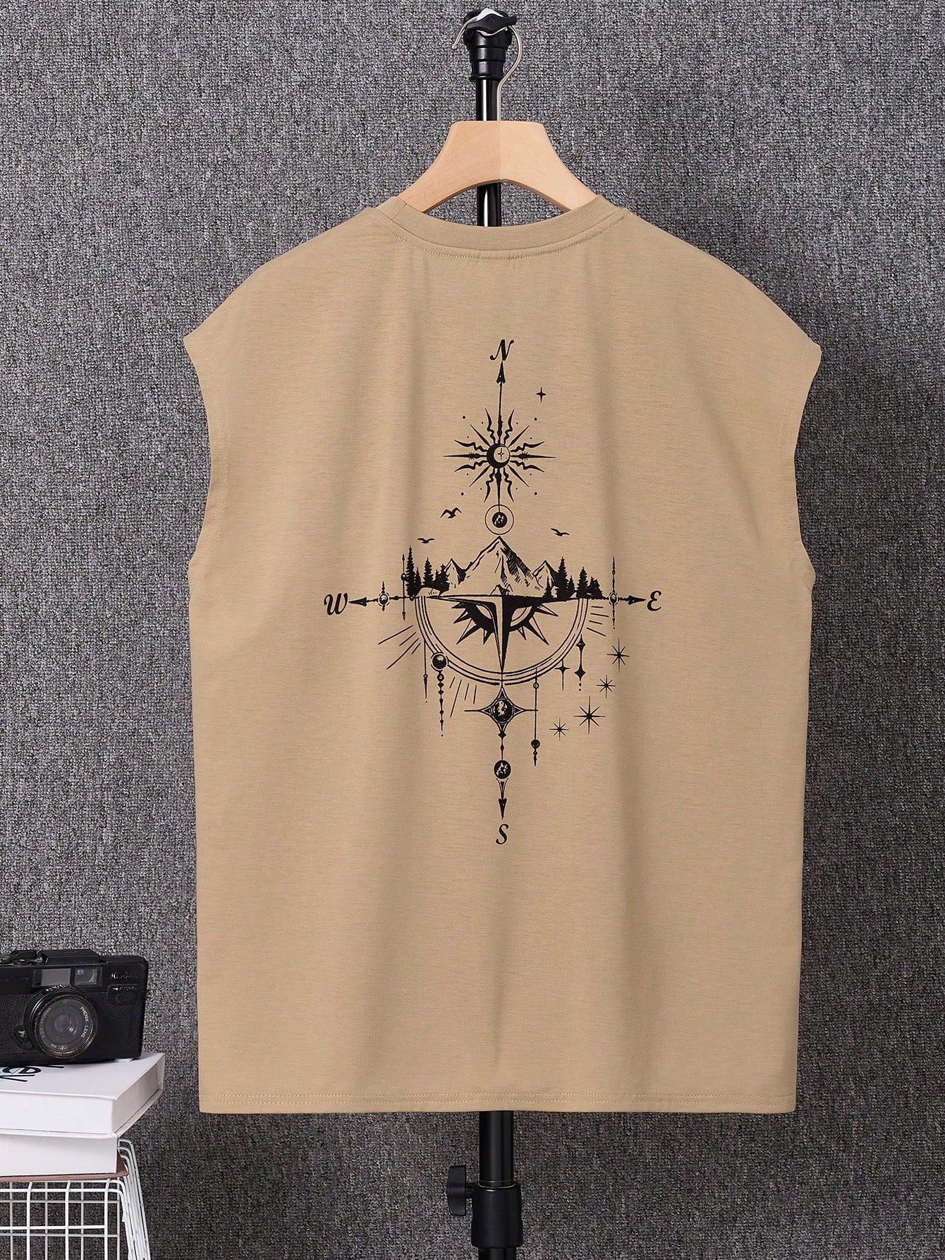 Kafoon - Men's Graphic T-Shirt with Round Neck and Sleeveless, Casual Everyday Wear