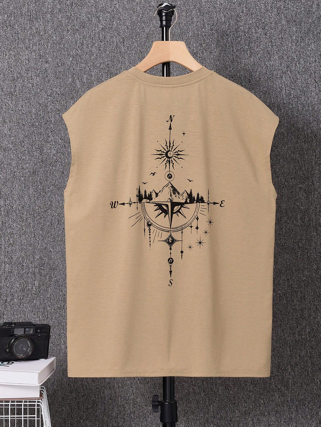 Kafoon - Men's Graphic T-Shirt with Round Neck and Sleeveless, Casual Everyday Wear